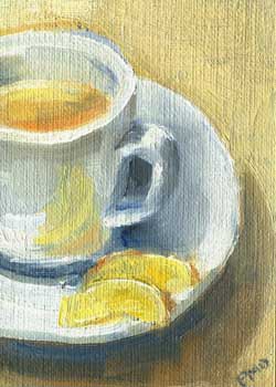 "Tea For One" by Patricia Duren, Madison WI - Oil  - SOLD
